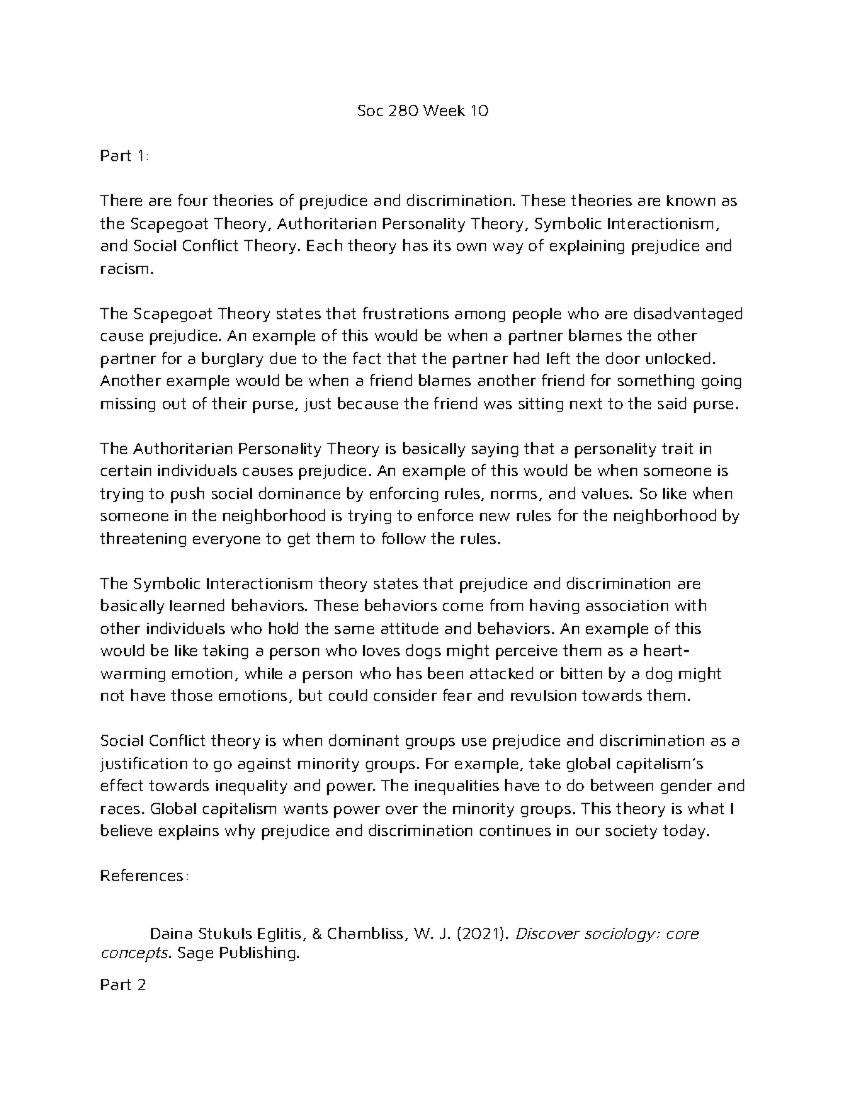 Soc 280 Week 10 - Week 10 Discussion answers - Soc 280 Week 10 Part 1 ...