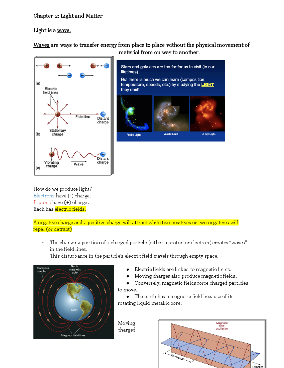 Astronomy Final Exam Study Guide - Chapter 2: Light And Matter Light Is ...