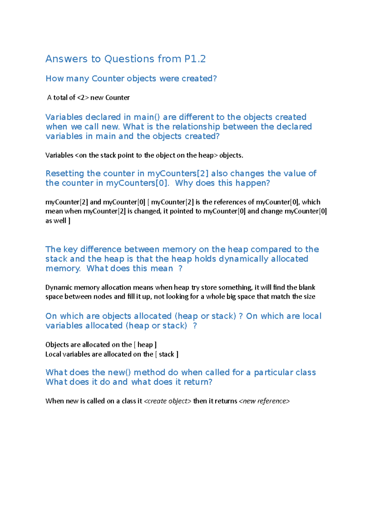 3.1P - Answers - Good luck - Answers to Questions from P1. How many ...