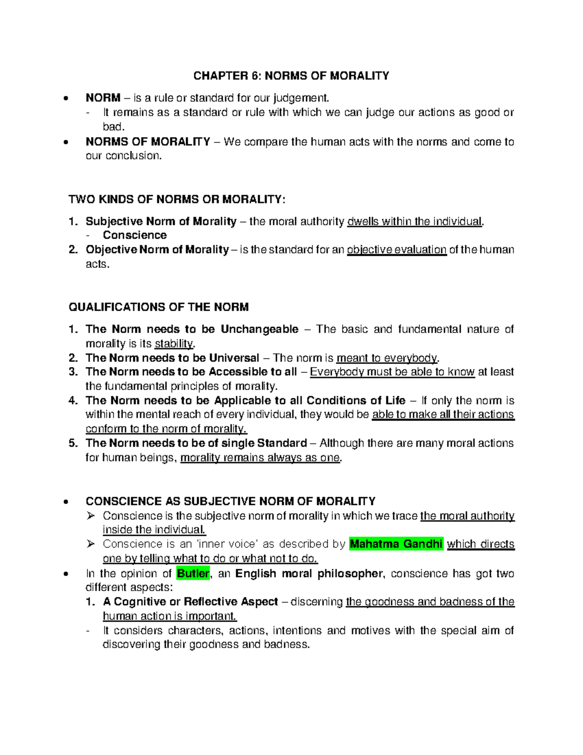Group 6 Norms of Morality - CHAPTER 6: NORMS OF MORALITY NORM – is a ...