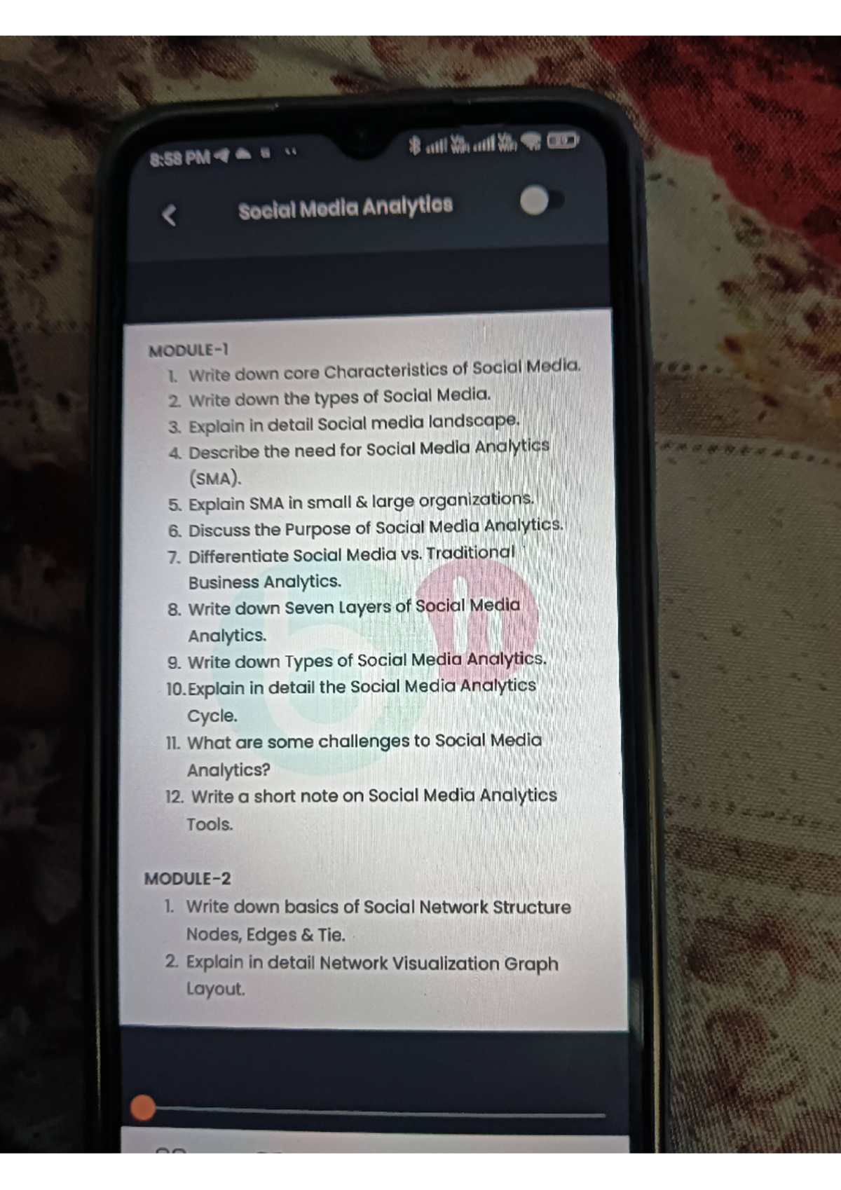 SMA study planner - afsfgsf - Social Media Analytics - Studocu
