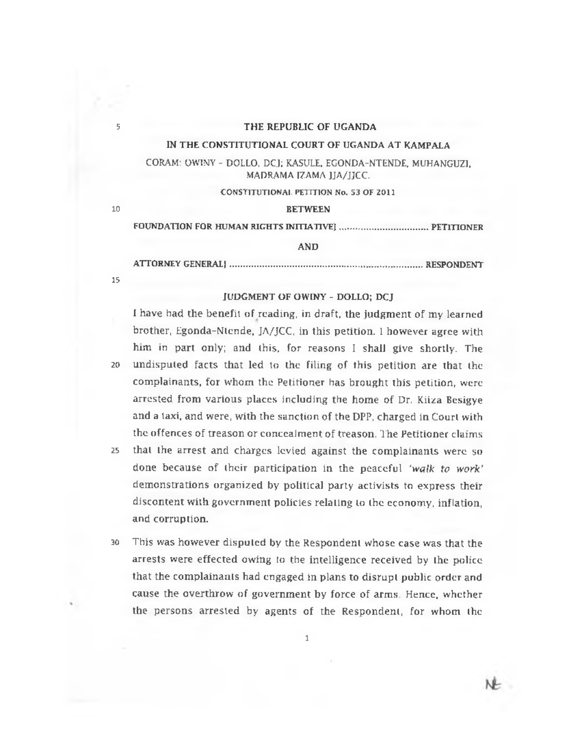 Sources of law in uganda 5 THE REPUBLIC OF UGANDA IN THE