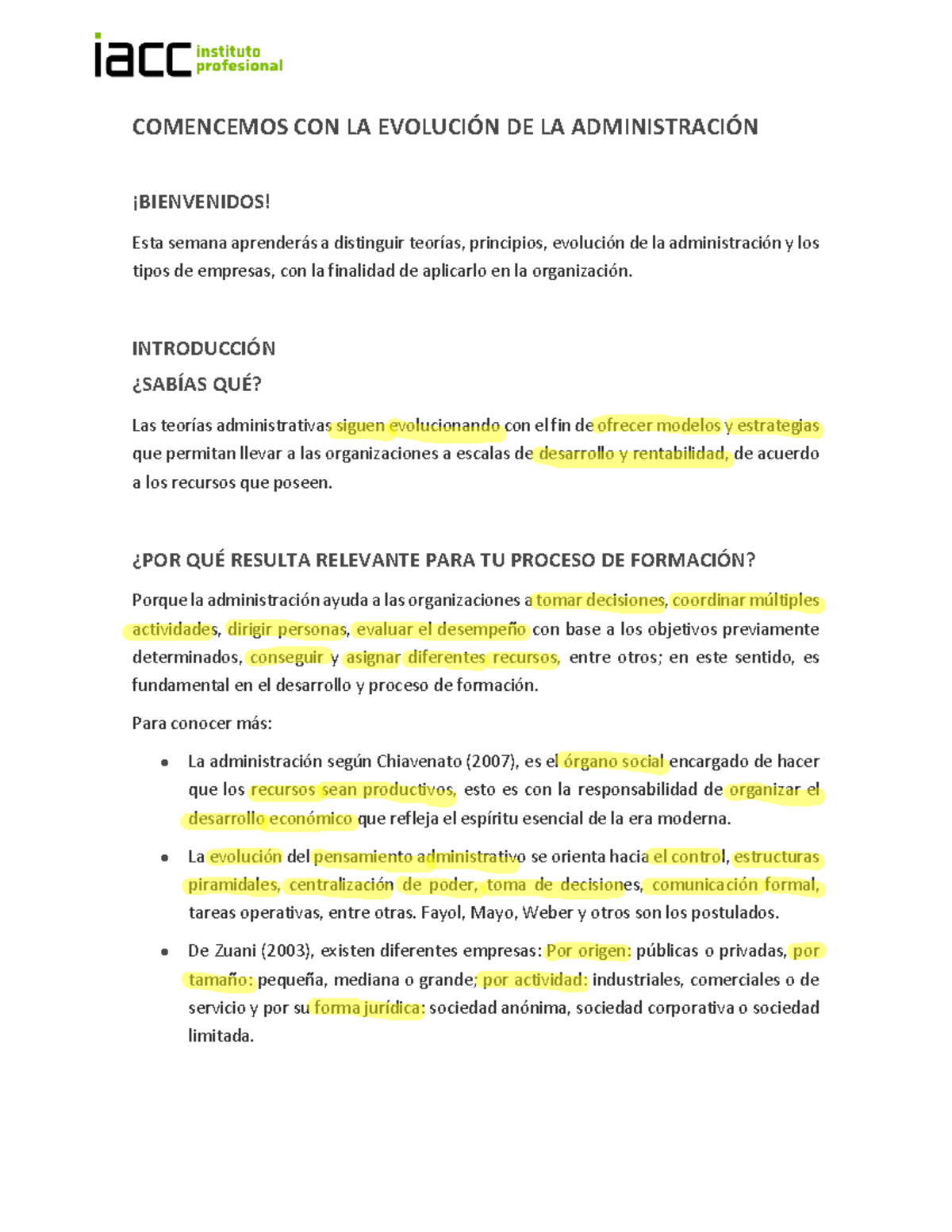 S1 Notas Inicio ACC Admmn 1105 - COMENCEMOS CON LA EVOLUCIÓN DE LA ...