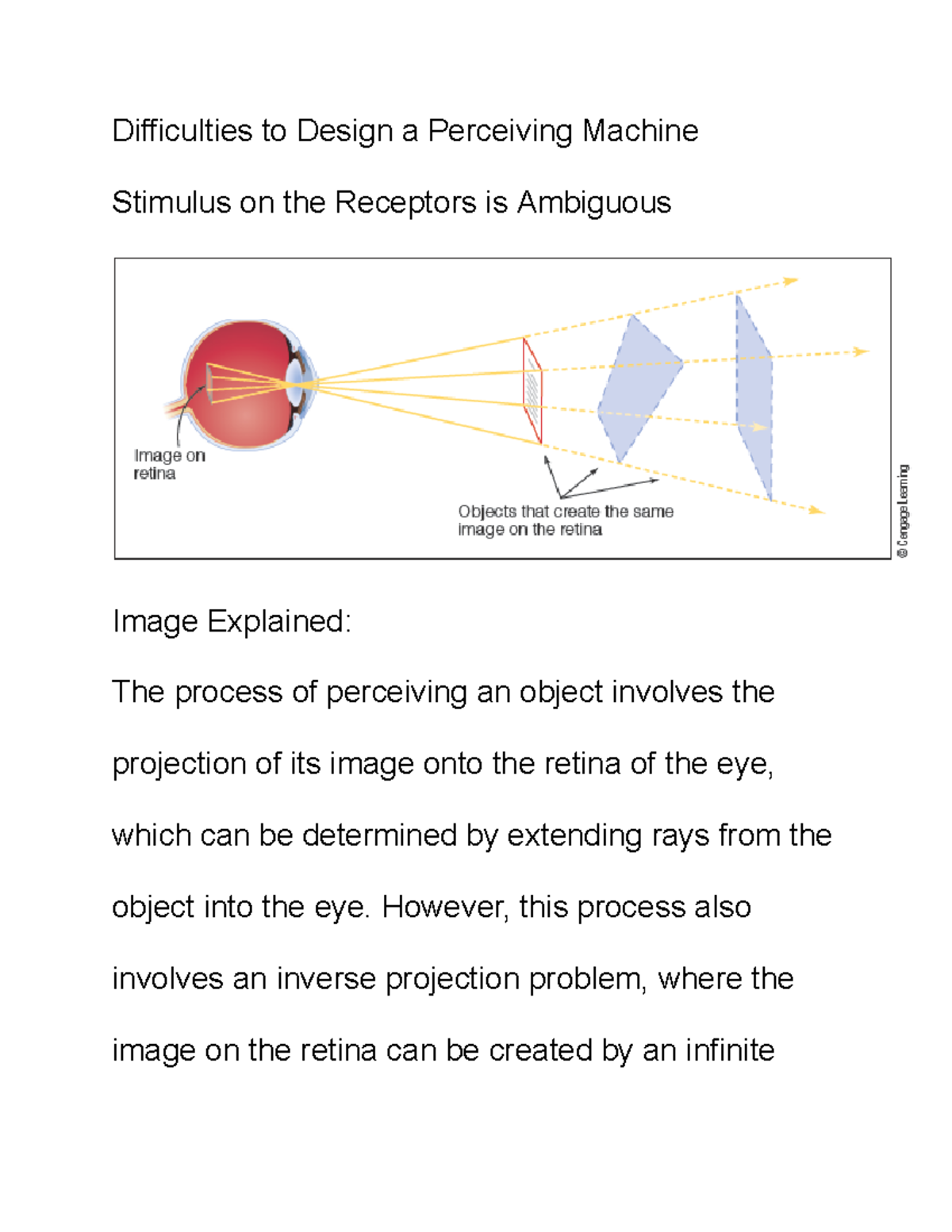 Difficulties to Design a Perceiving Machine - However, this process ...