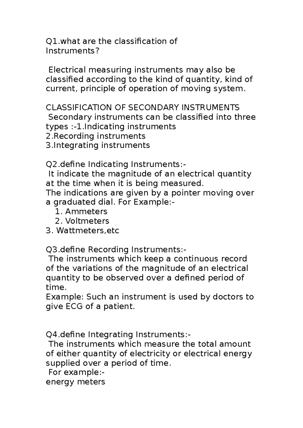 Ins2 classification of instruments Q1 are the classification of