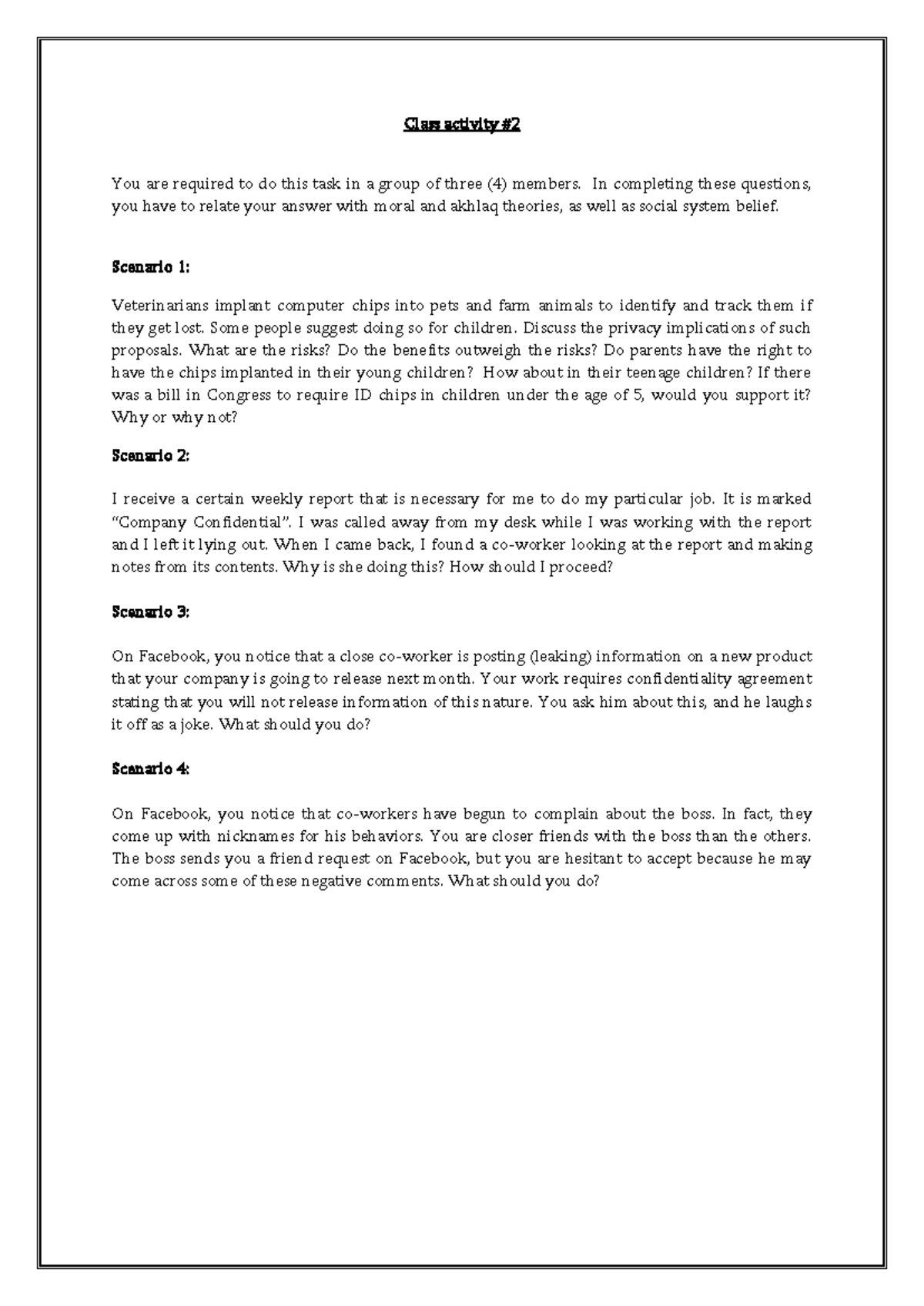 ICT652 Tutorial 2 - Class activity # You are required to do this task ...