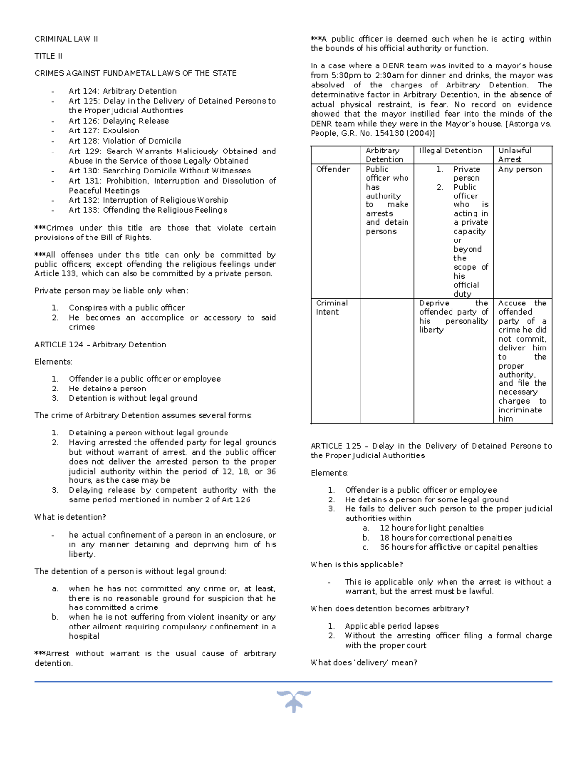Criminal LAW 2 - Title 2 - Reviewer - CRIMINAL LAW II TITLE II CRIMES ...