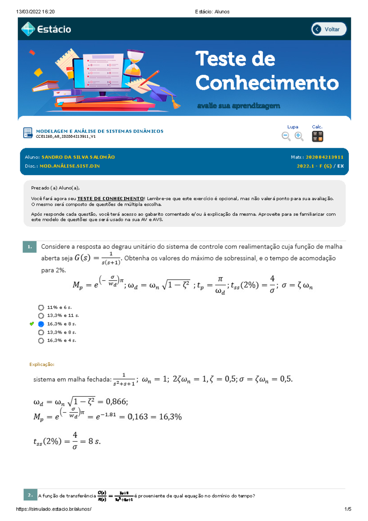 8 - 10-10-10 TESTES EXERCICIOS - Teste de Conhecimento avalie sua ...