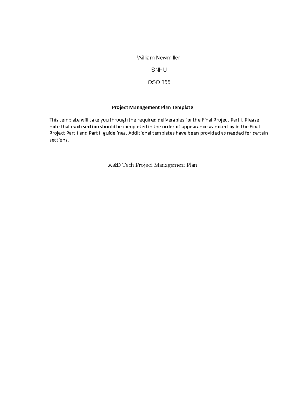 Qso355 project management plan template (1) (1) (1) (2) - William ...