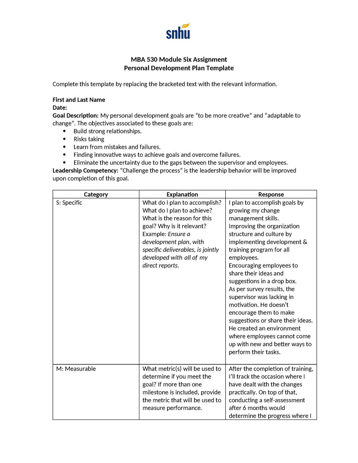 mba 530 module 6 assignment