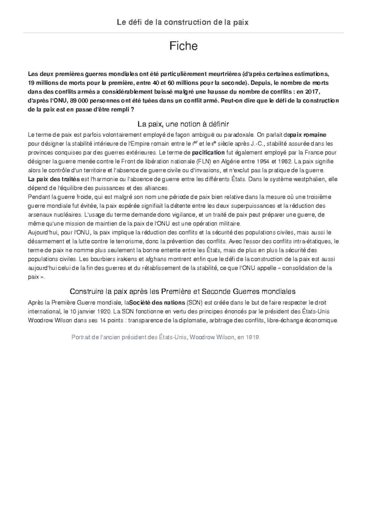 Le Défi De La Construction De La Paix Hggsp Dissertation geopolitique sciences politiques le defi de la construction de la paix -  Fiche Les deux premières - Studocu