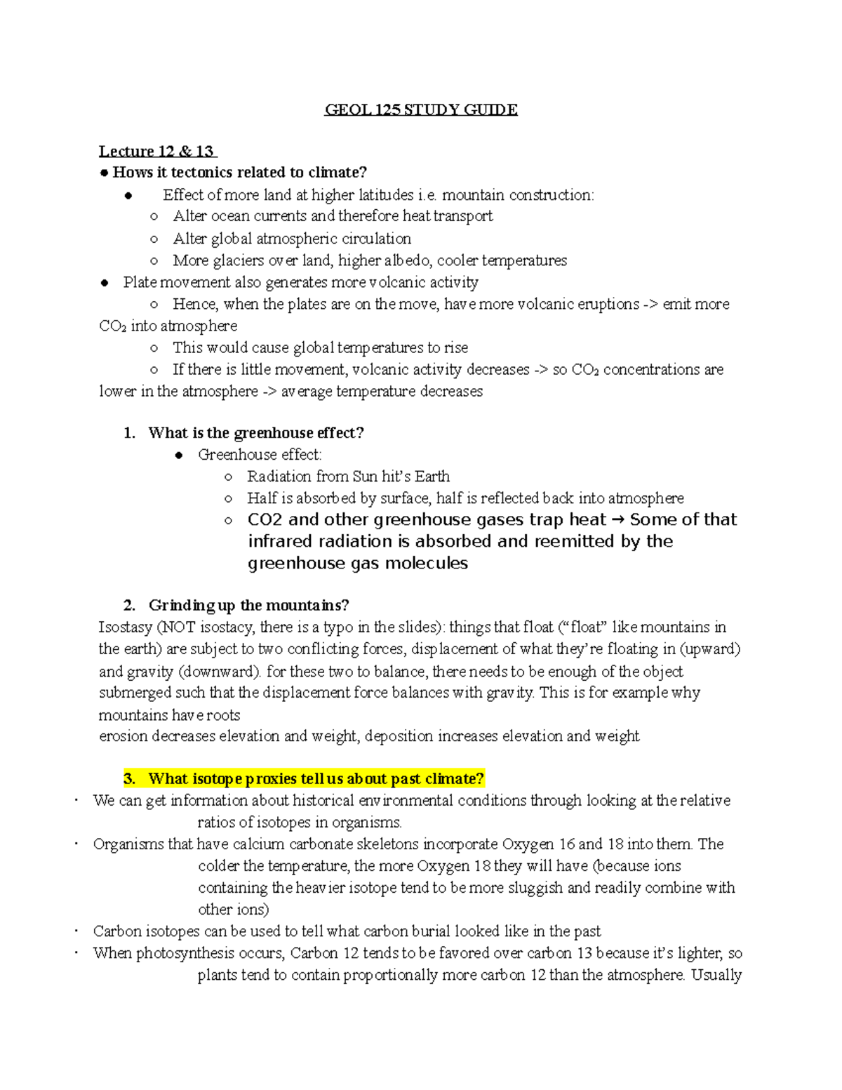 GEOL125Study Guide - GEOL 125 STUDY GUIDE Lecture 12 & 13 Hows it ...