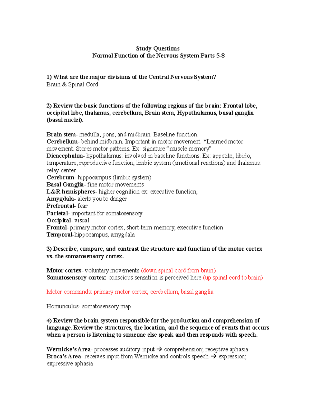 nervous system clinical case study answers