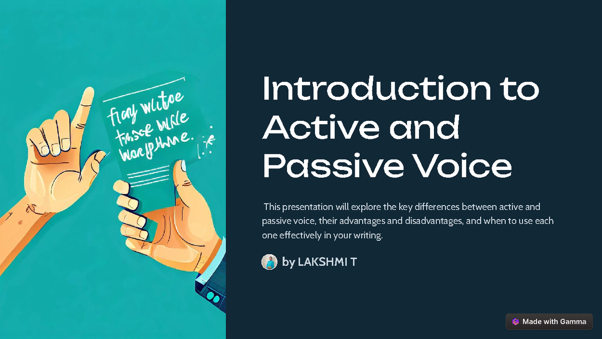 Introduction to Active and Passive Voice - Introduction to Active and ...