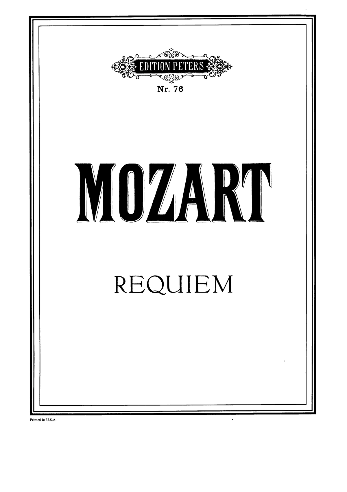 Mozart: Requiem (Edition Peters, No. 76)