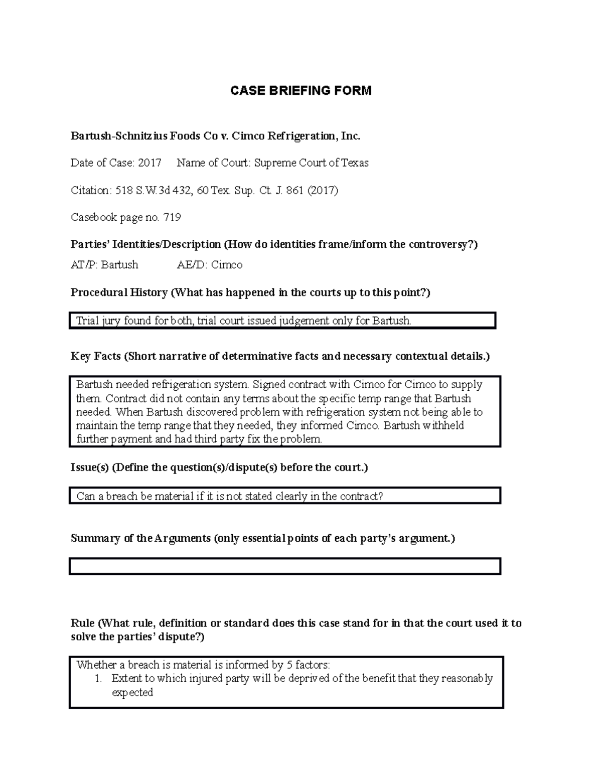 Bartush-Schnitzius Foods Co v. Cimco Refrigeration, Inc. - CASE ...