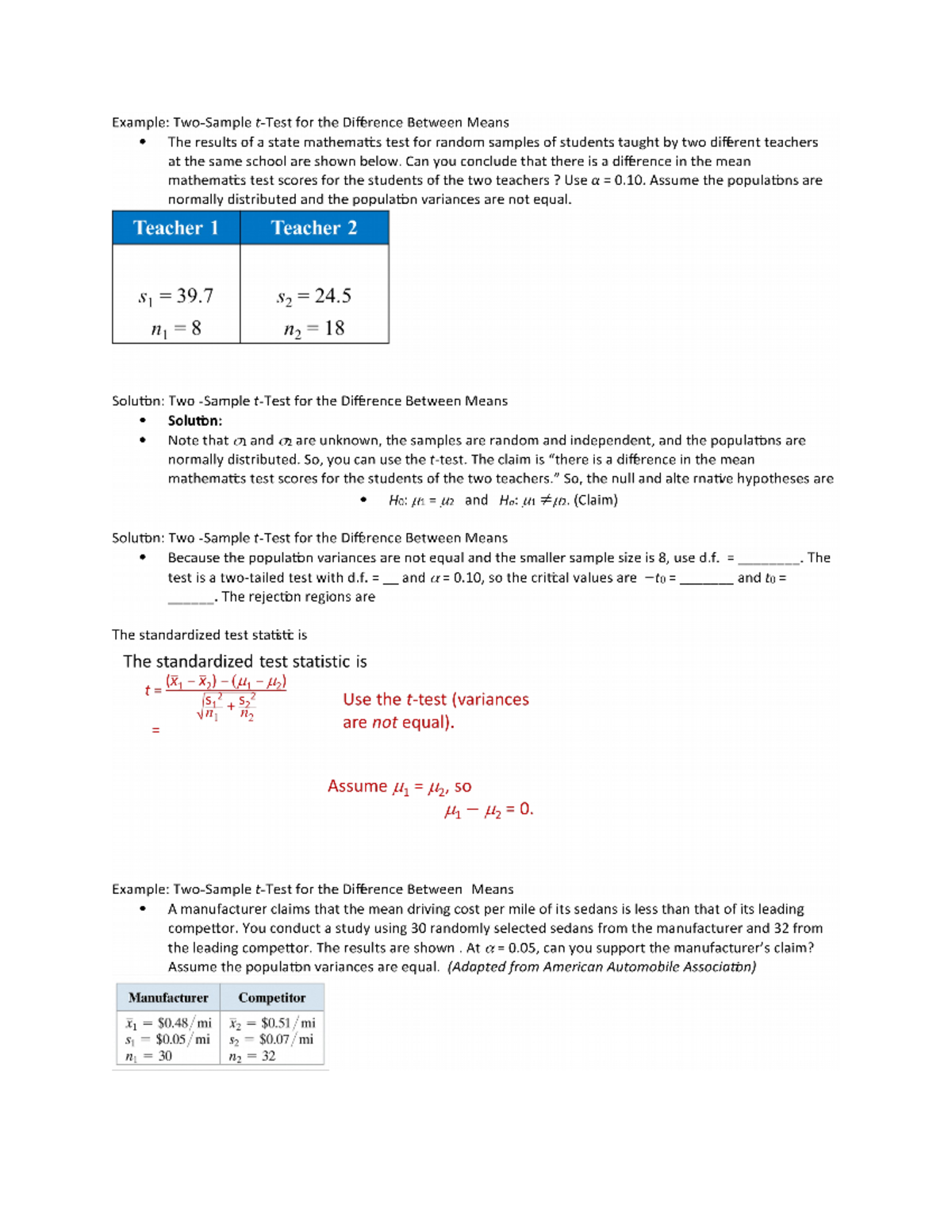 8.2.4 notes unit 4 - Example: for the Diference Between Means The ...