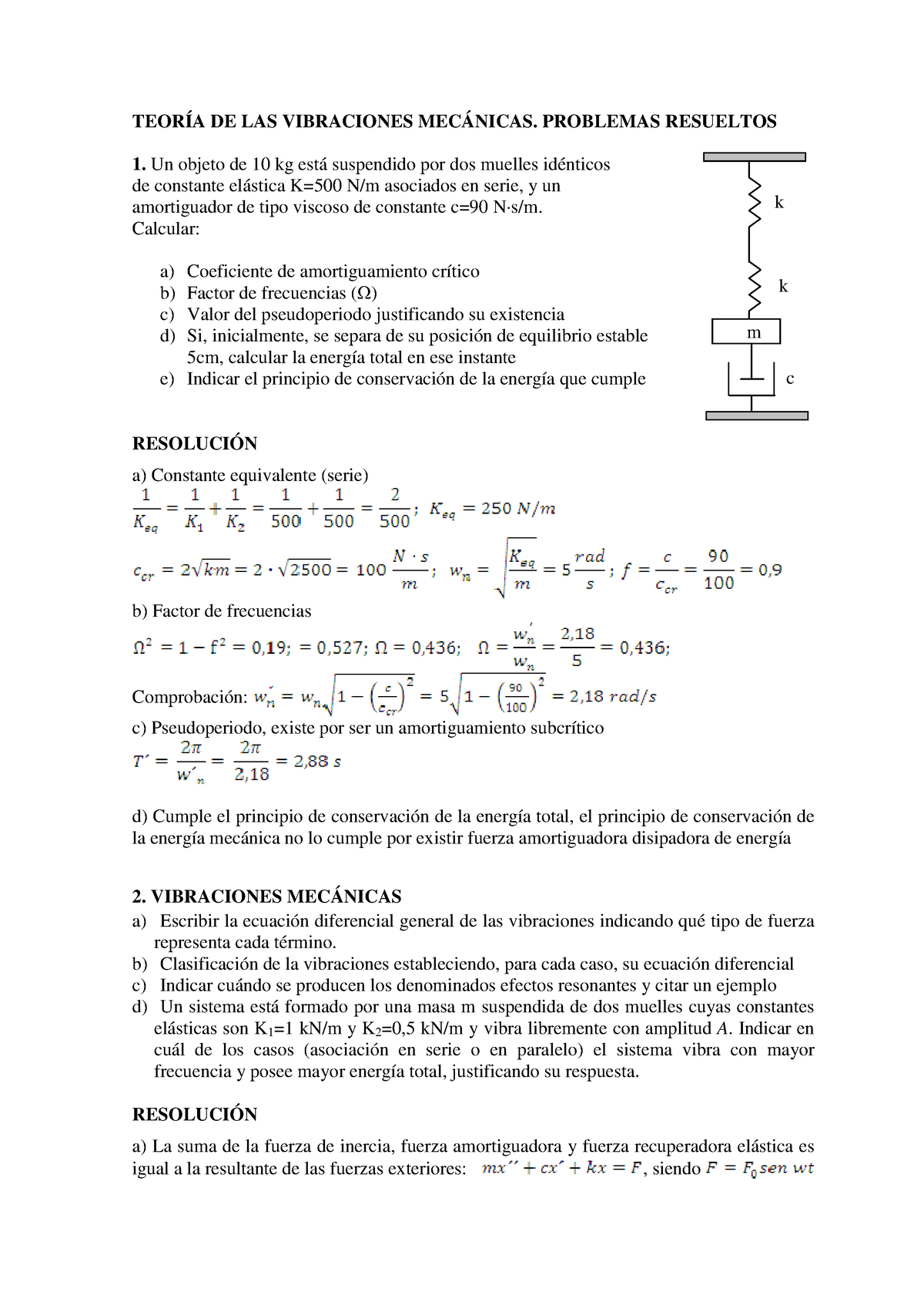 Vibracionesproblemas-solucion - TEORÍA DE LAS VIBRACIONES MECÁNICAS ...