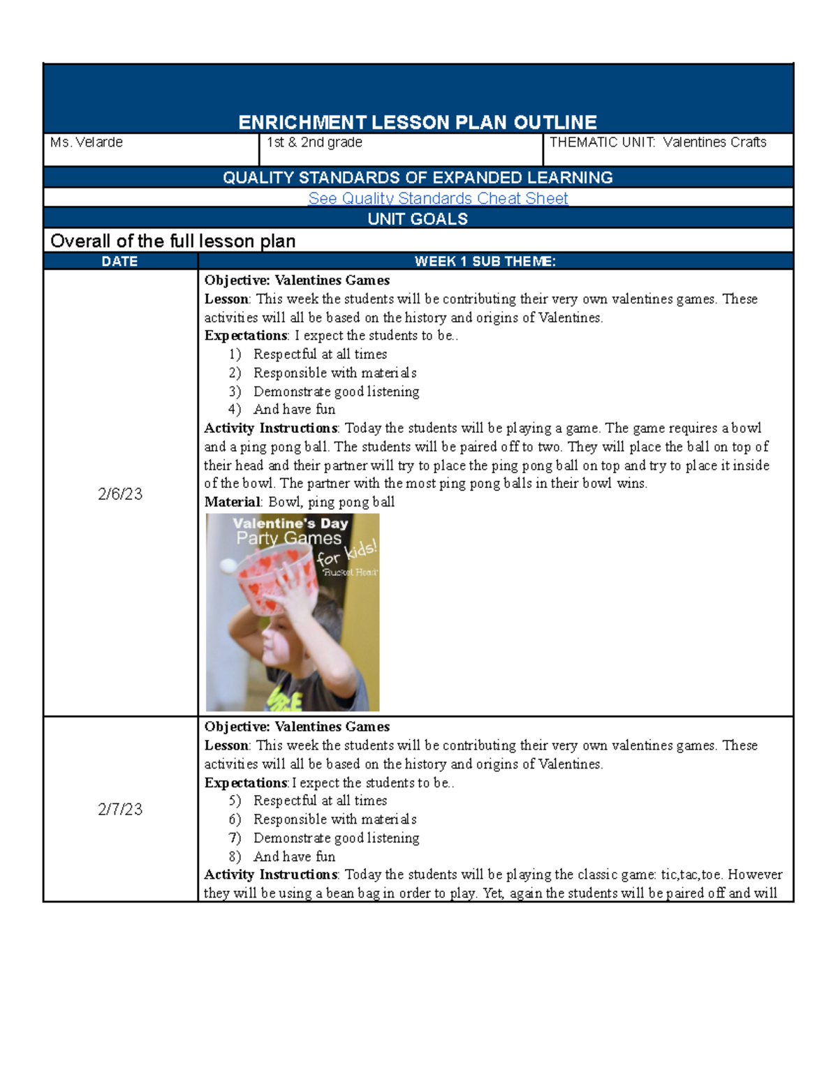 Feb Ms. Velarde - Example of a lesson plan. - ENRICHMENT LESSON PLAN ...