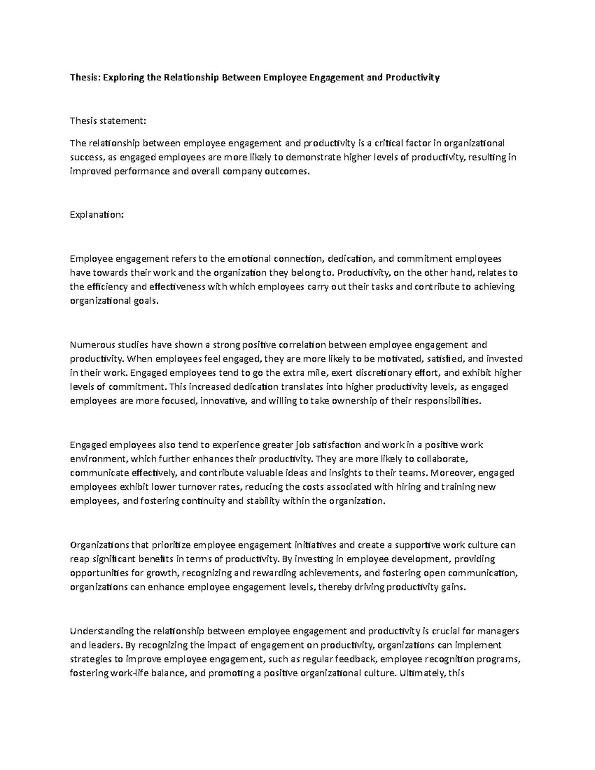 Exploring the Relationship Between Employee Engagement and Productivity ...