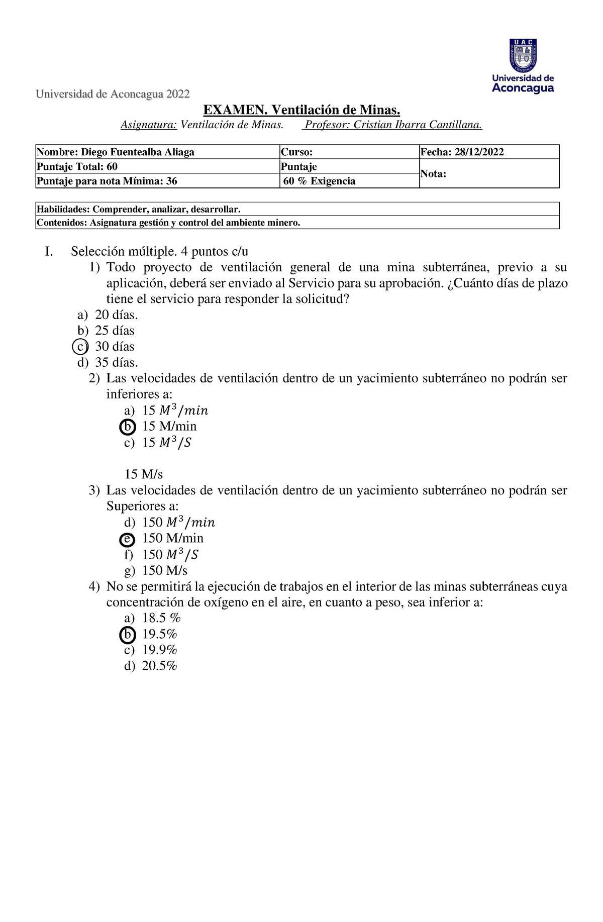 Examen Final Ventilación - Universidad De Aconcagua 2022 EXAMEN ...