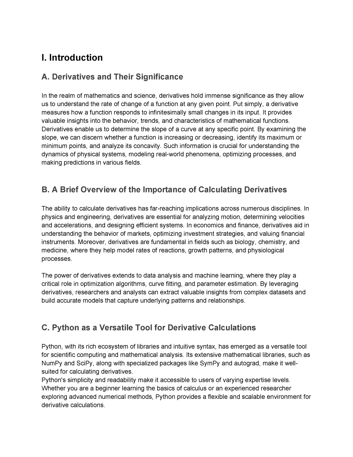 How To Calculate Derivatives In Python I Introduction A Derivatives And Their Significance