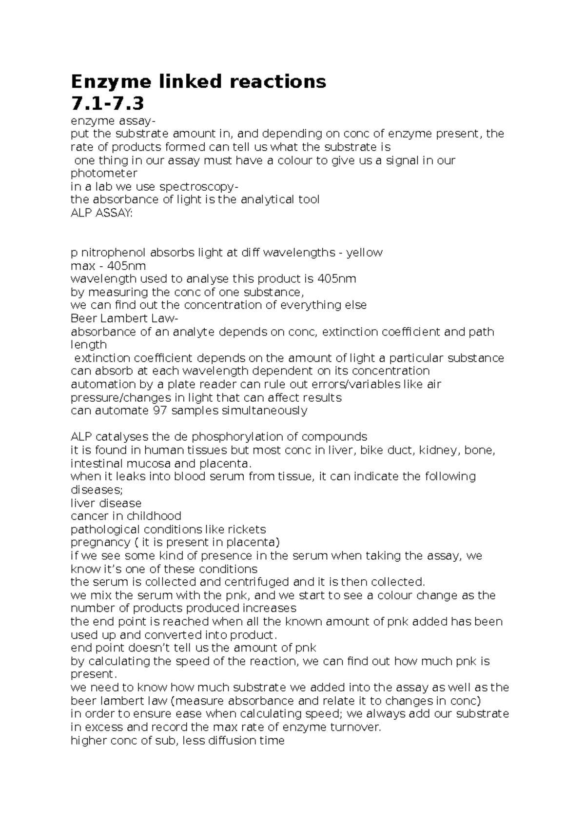 Enzyme Linked Reactions Enzyme linked reactions 77. enzyme assay