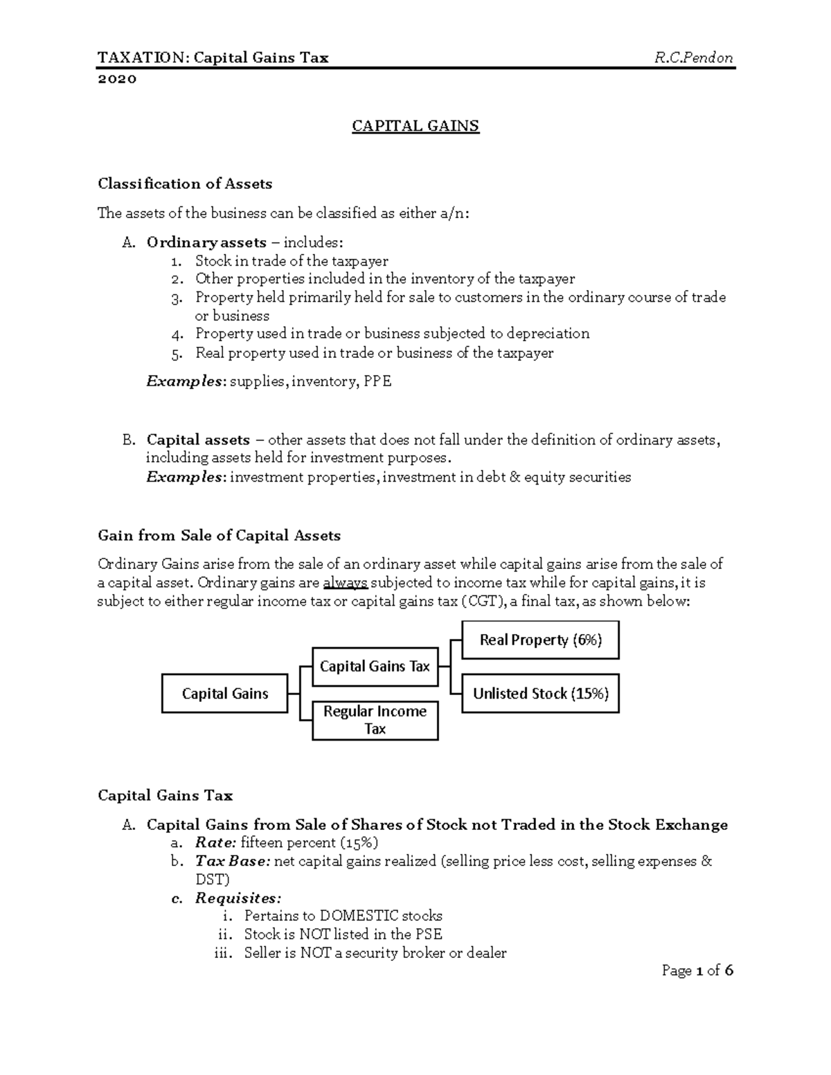 Capital-Gains-Tax - Lecture Notes 1,3 - 2020 CAPITAL GAINS ...