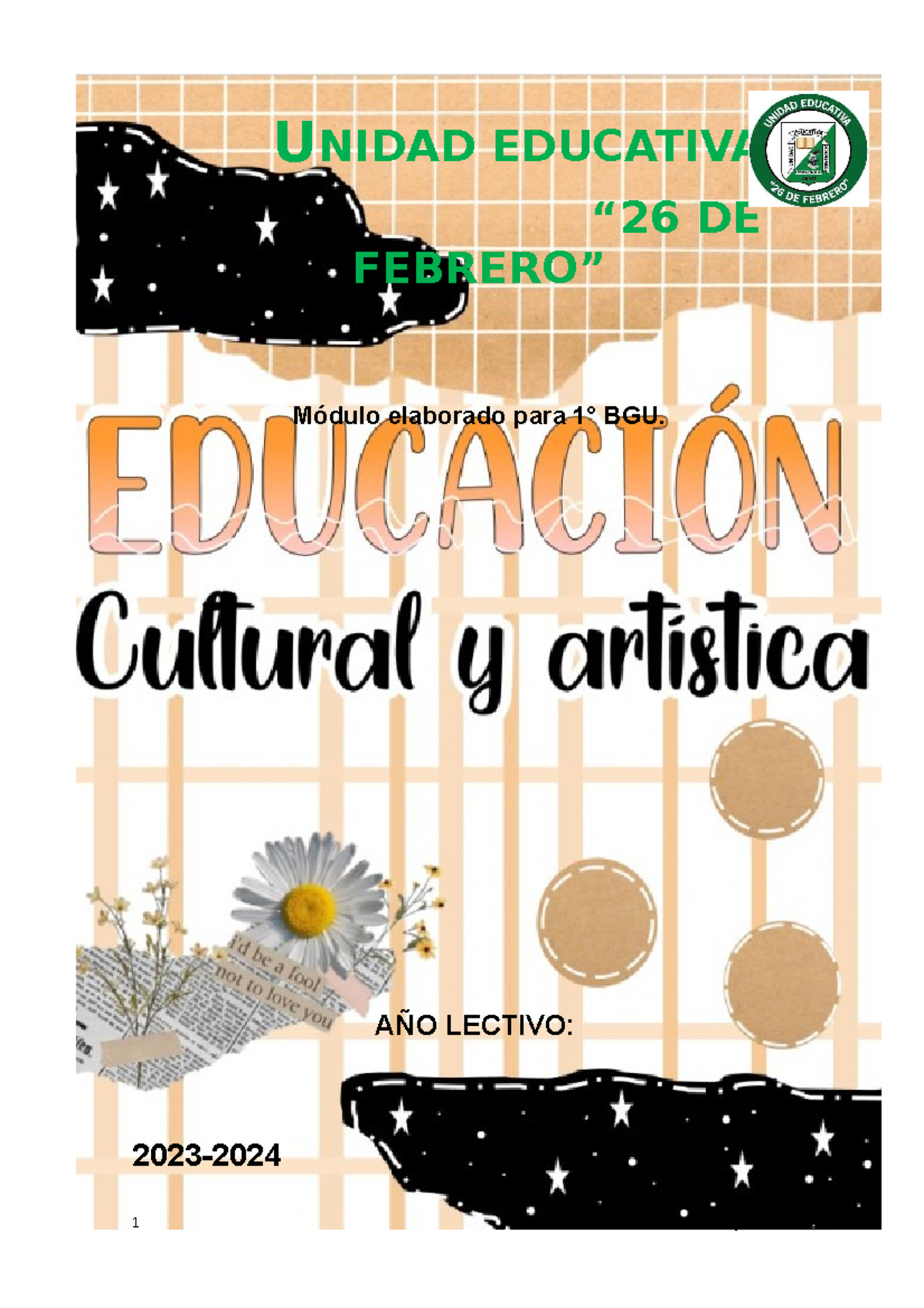 Modulo ECA Primero Bachillerato 23-24 - UNIDAD EDUCATIVA “26 DE FEBRERO ...