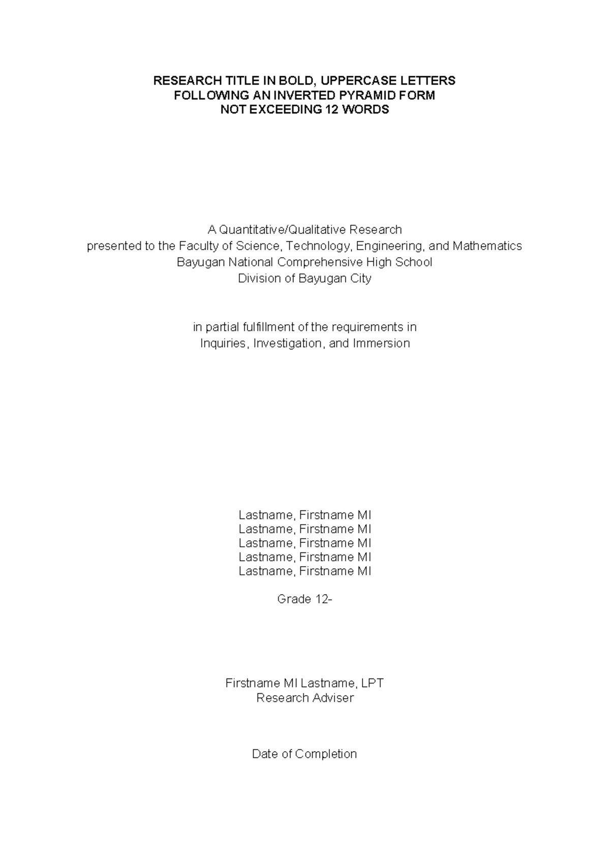Paper format-2 - For kuan rani ako access sarry guys - RESEARCH TITLE ...