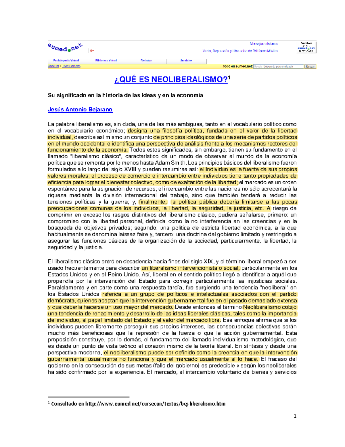 U3 Que Es Neoliberalismo ¿quÉ Es Neoliberalismo 1 Su Significado En