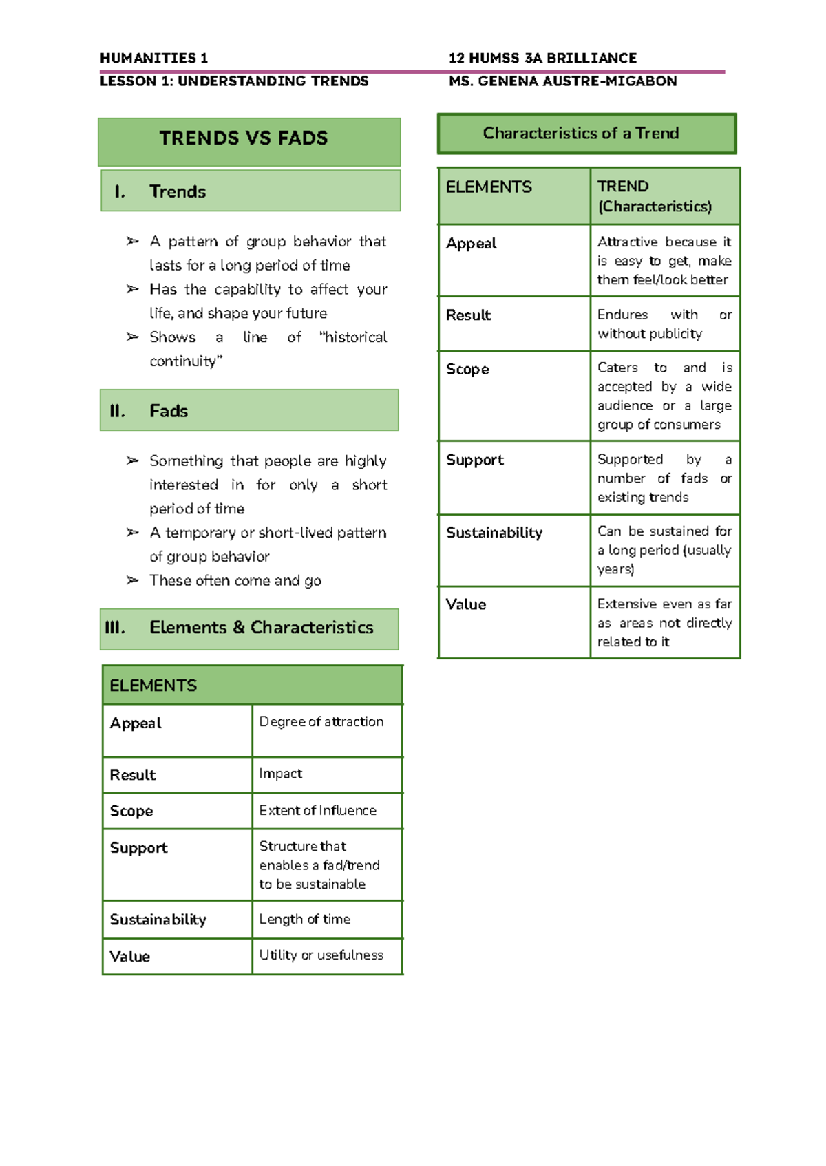 HUM 1 Notes L1 - HUMANITIES 1 12 HUMSS 3A BRILLIANCE LESSON 1 ...