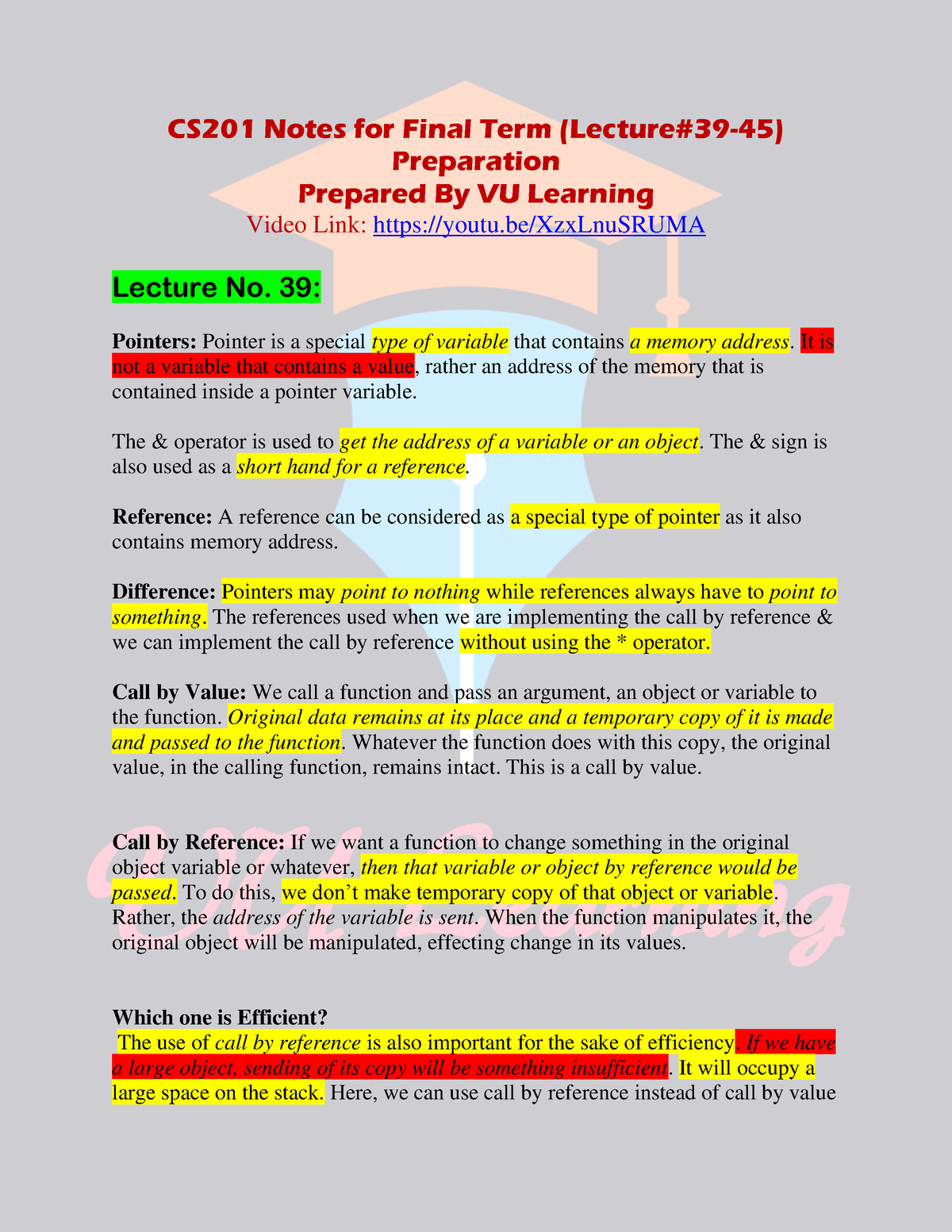 CS201 Final Term Notes 2 By VU Learning - CS201 Notes For Final Term ...