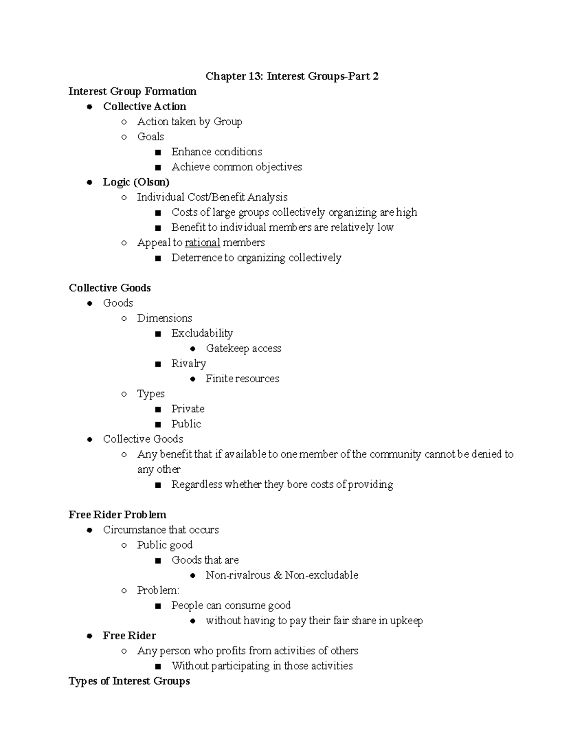 Chapter 13 Interest Groups-Part 2 - Chapter 13: Interest Groups-Part 2 ...