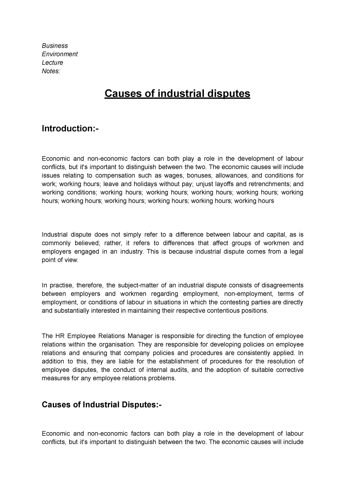 short case study on industrial disputes with solution