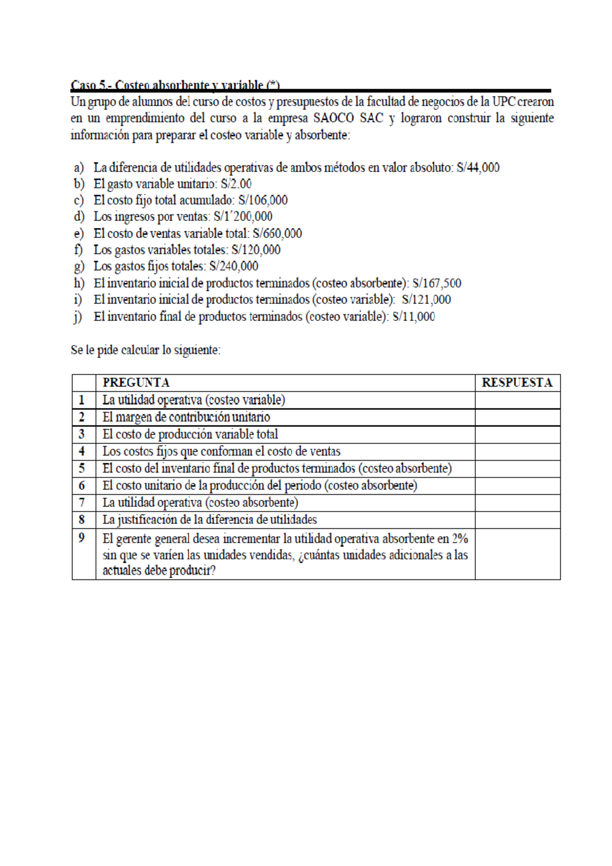 Semana 6 - Formato para desarrollar ejercicio en clase - Saoco - 2 ...