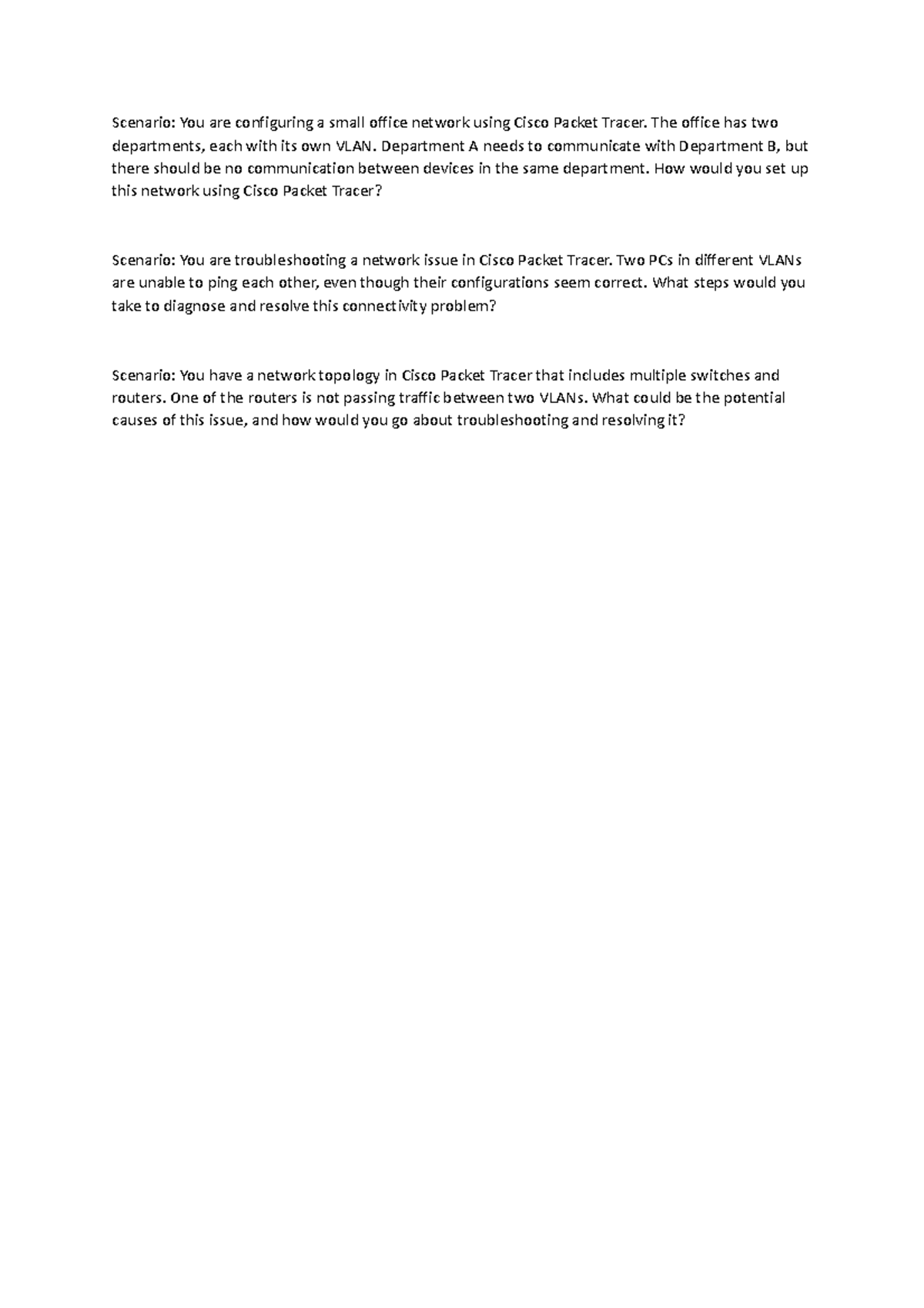 Ex12 - good - Scenario: You are configuring a small office network ...