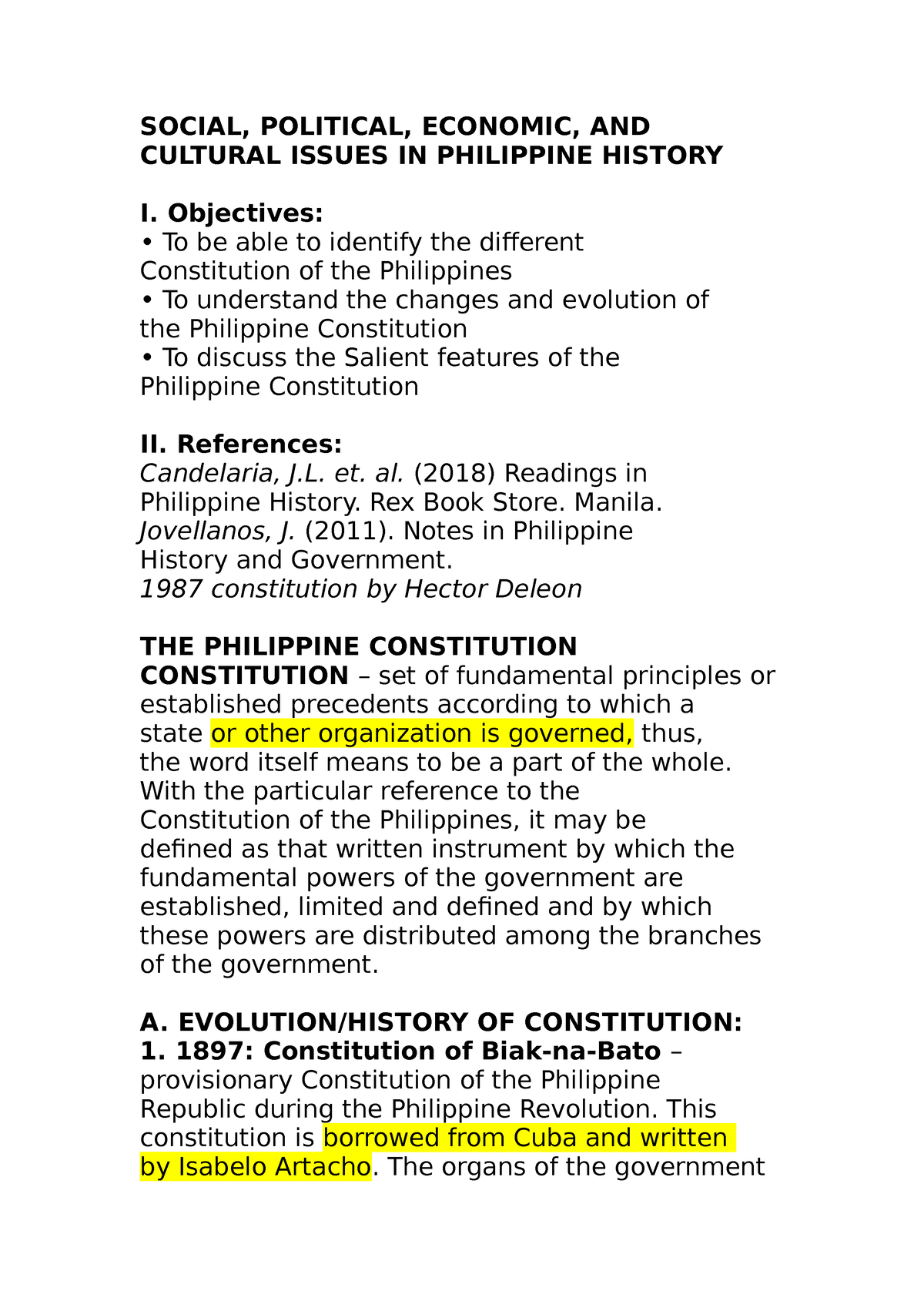 philippine constitution reflection essay