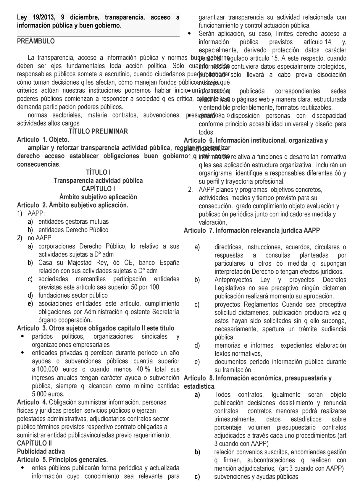 Ley Transparencia Resumen 1954 Studocu