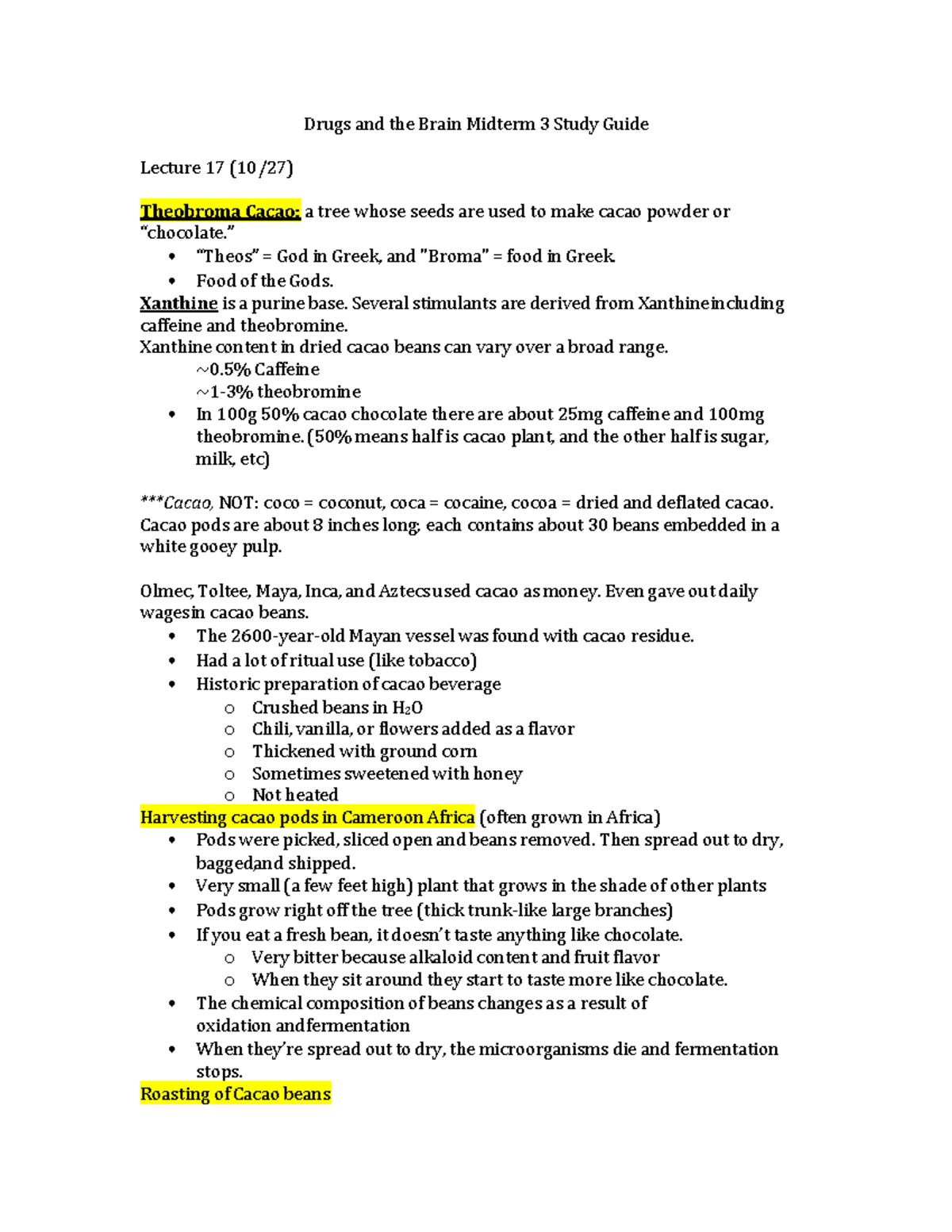 Drugs and the Brain Midterm 3 Study Guide ” “Theos” = God in Greek