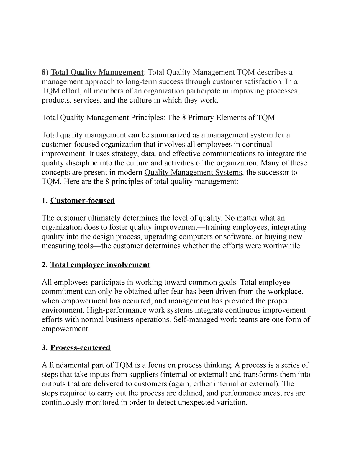 thesis topics on quality management