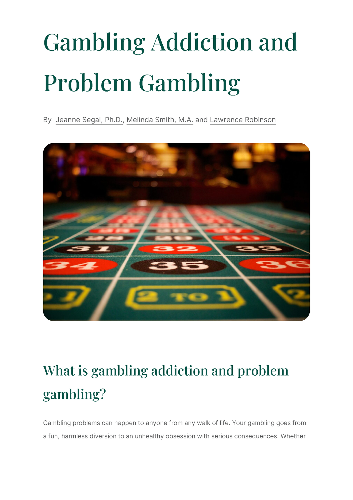 gambling addiction research paper