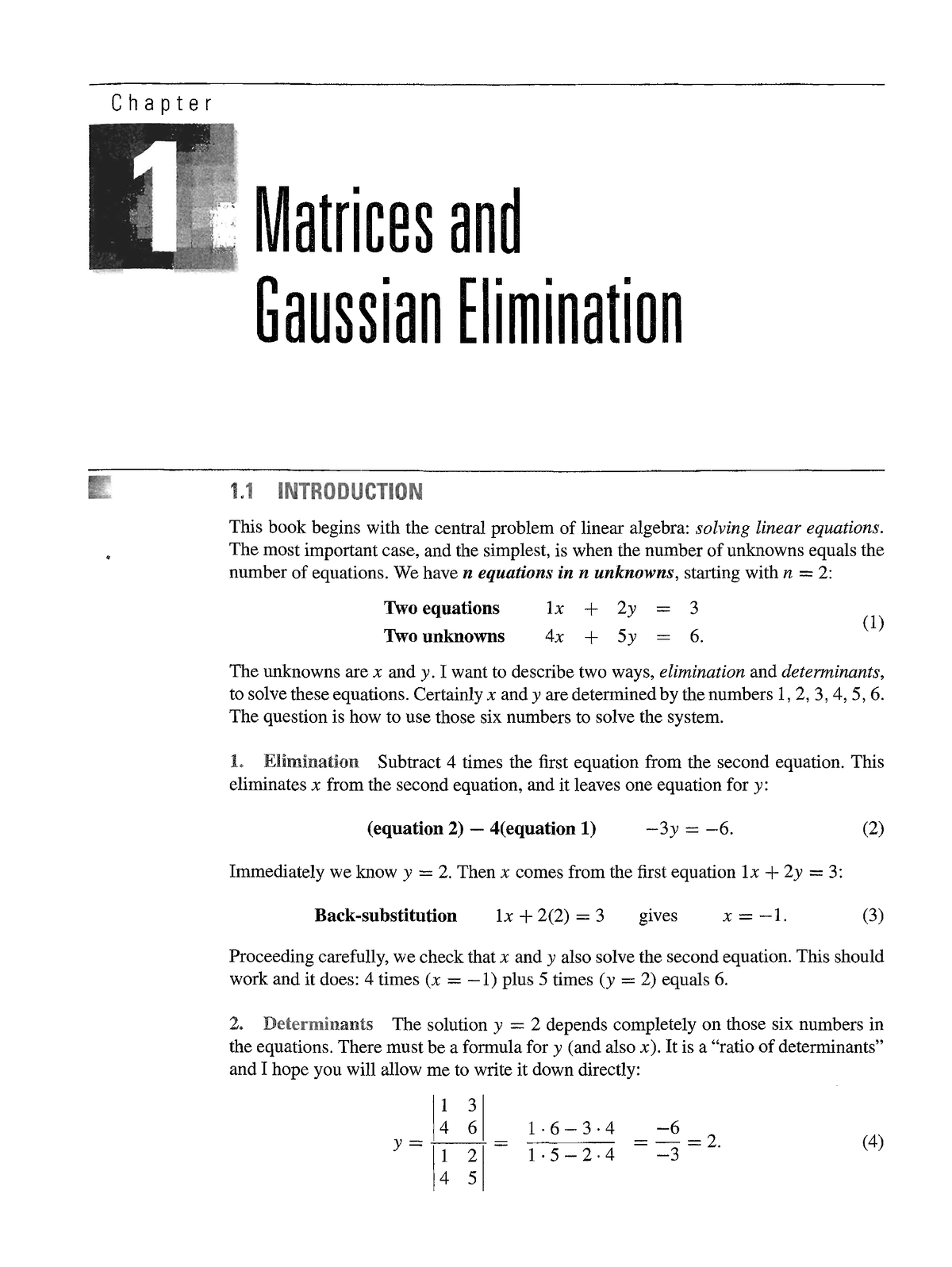 Matrix Chap 1 - Chapter 1 - MATH 117 - CSUS - Studocu