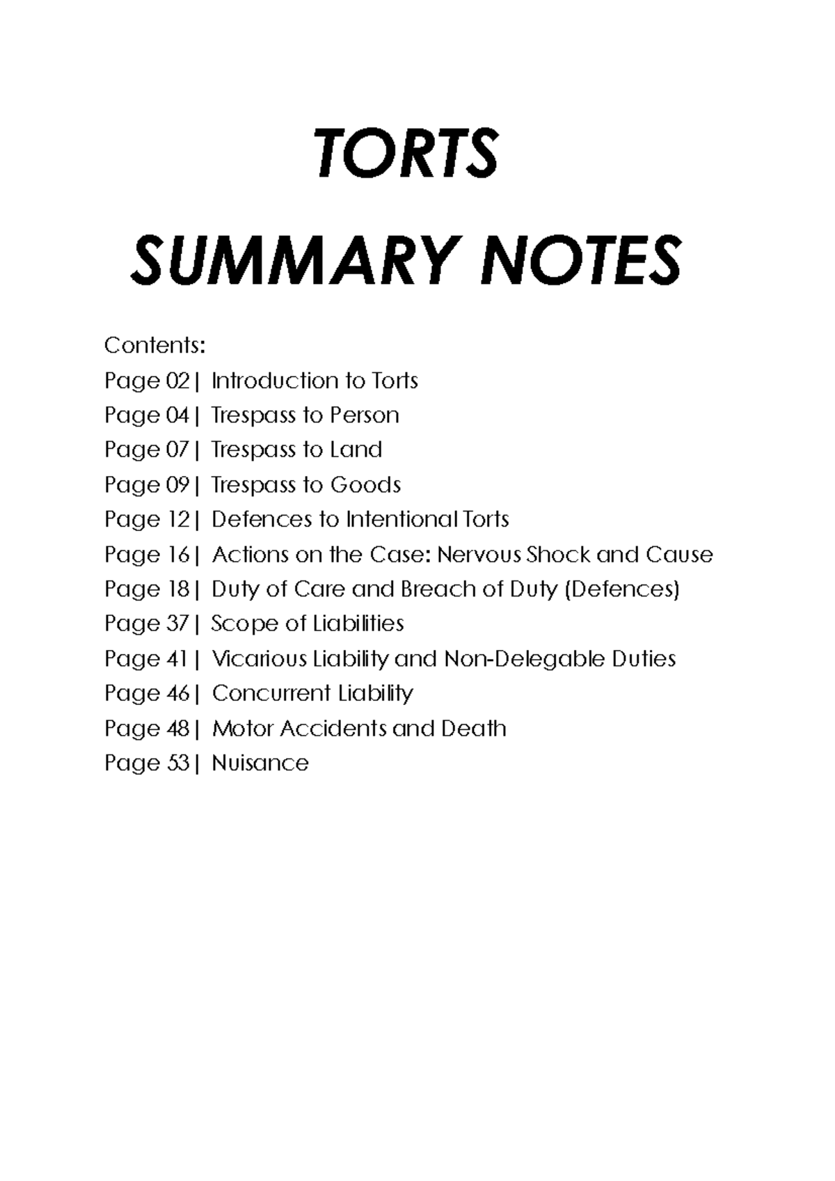 torts-summary-notes-torts-summary-notes-contents-page-02