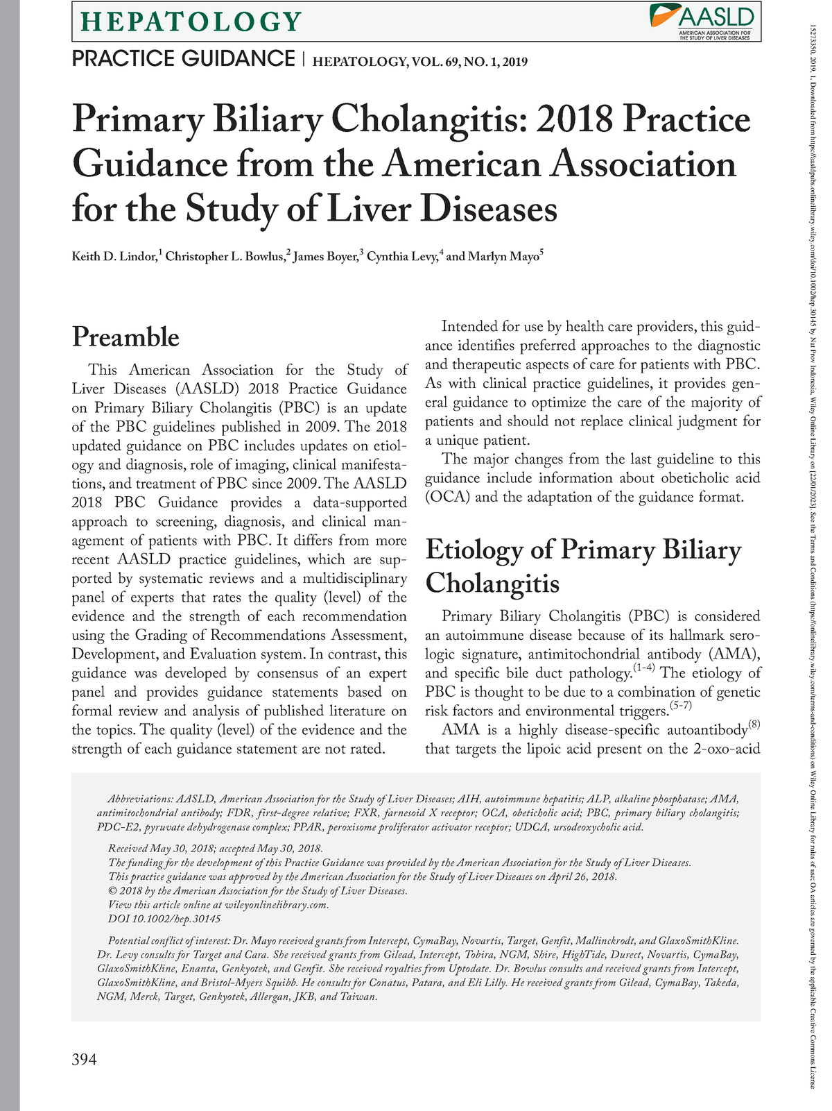 2. Lindor 2018 - Aasld Guideline Primary Biliary Cholangitis 2018 ...