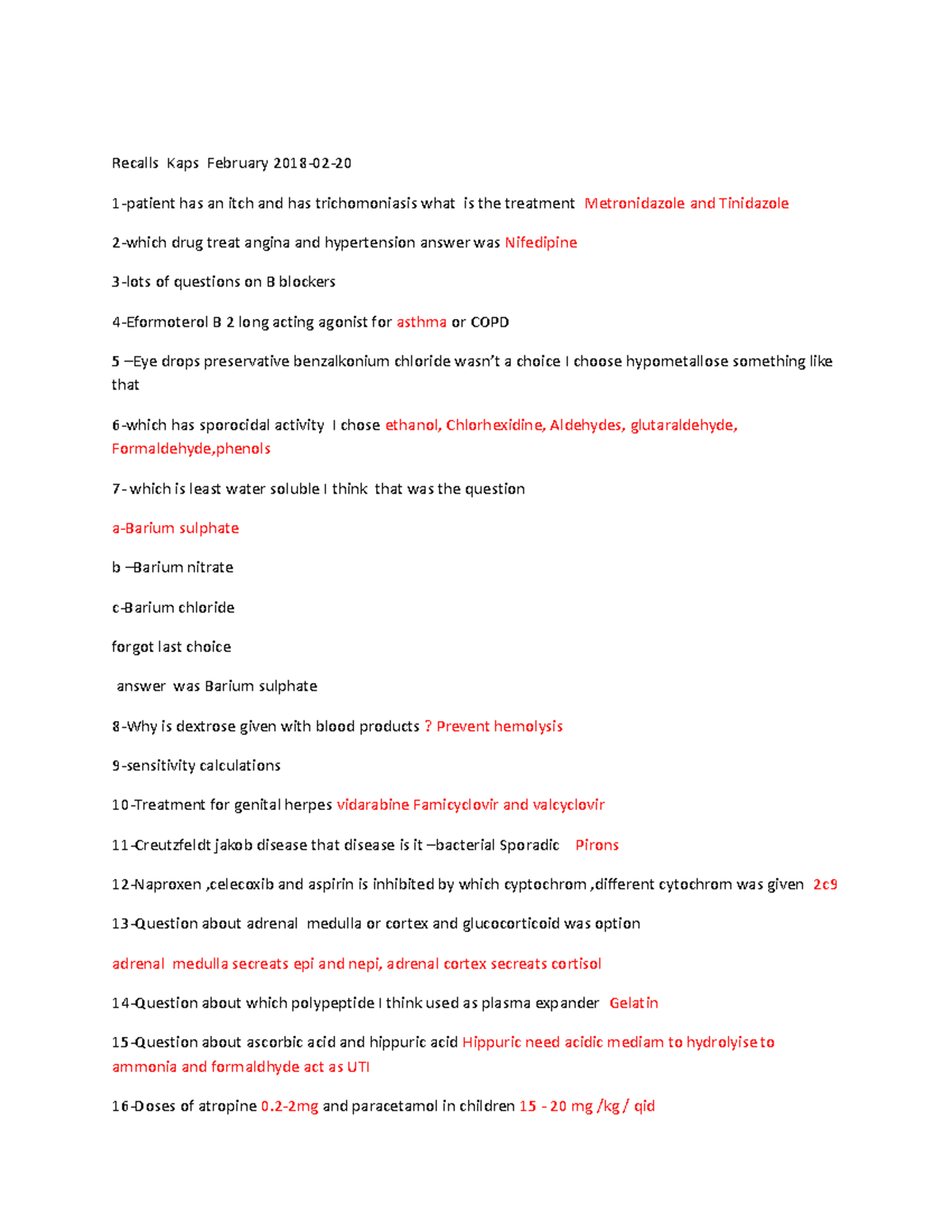 Kaps recalls February 2018 With answers Recalls Kaps February 201802