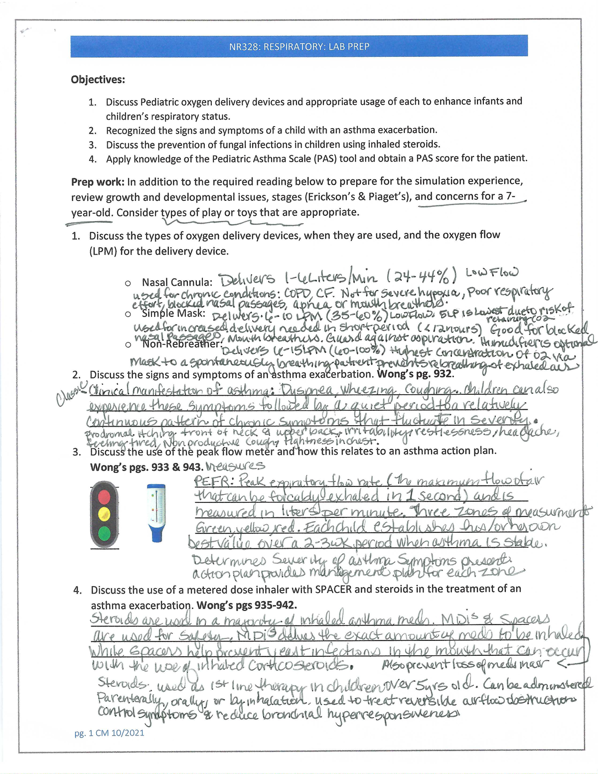 NR328 Labprep#1 - LAB PREP 1 RESPIRATORY - NR328: RESPIRATORY: LAB PREP ...