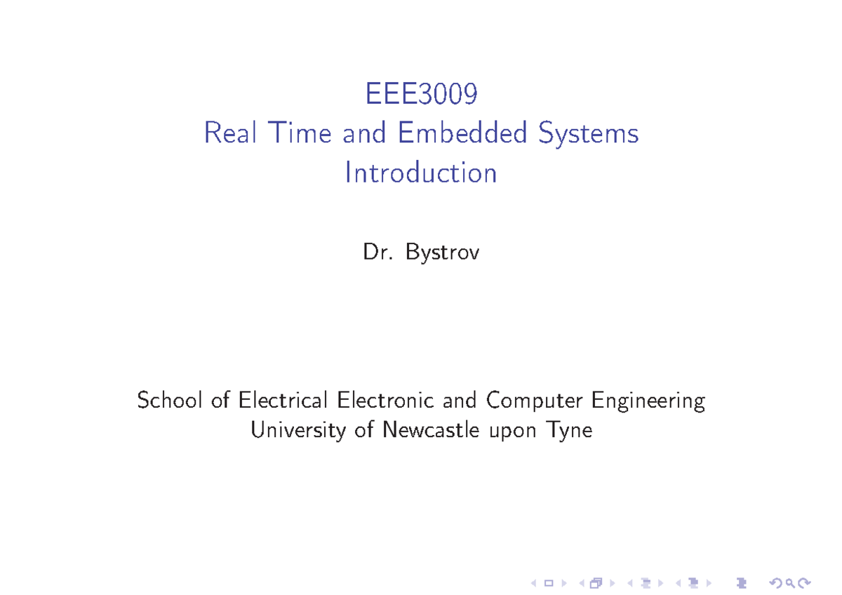 1 Eee3009 1 Intro - EEE Real Time And Embedded Systems Introduction Dr ...