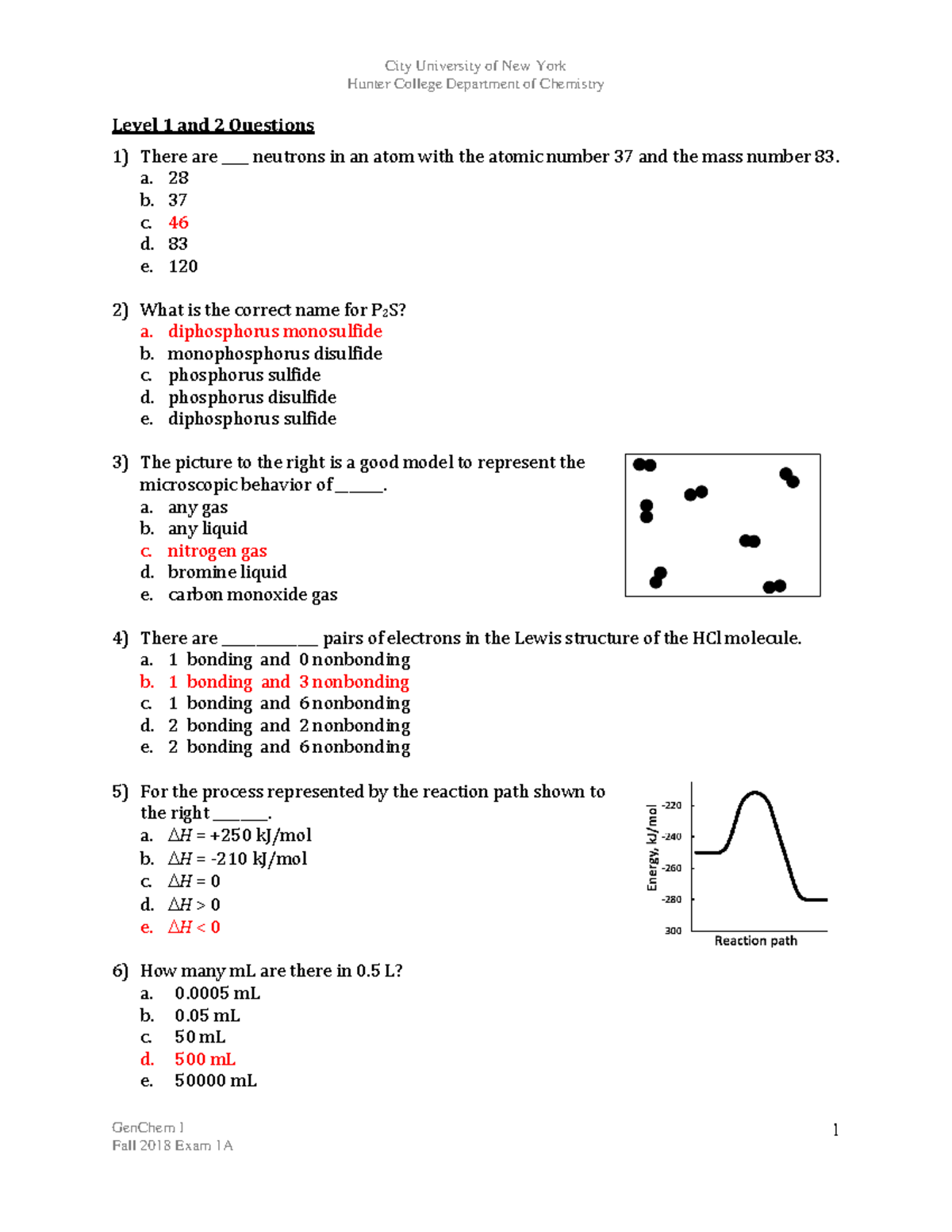 102f18 Exam1KEY - yniui - Hunter College Department of Chemistry ...