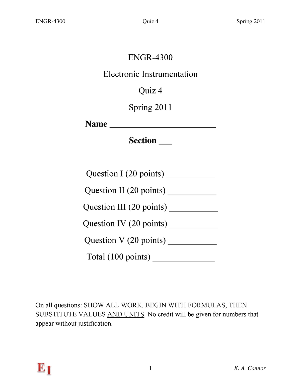 quiz4-11s-soln-mathematics-engr-electronic-instrumentation-quiz-4